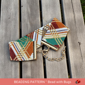 Peyote Stitch Beaded Bracelet Pattern, Spicy Plaid Design (PDF)