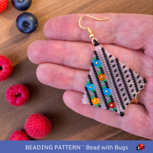 Peyote Stitch Kite Earring Pattern, Abigail's Garden Floral Design (PDF Pattern)