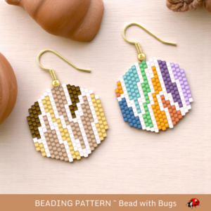 Brick Stitch Beaded Earrings Pattern: Abstractly Yours Round Design (PDF Pattern)