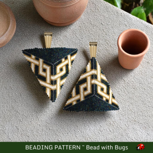 3D Beaded Peyote Pendant Pattern by Bead with Bugs, BLACK CELTIC KNOT