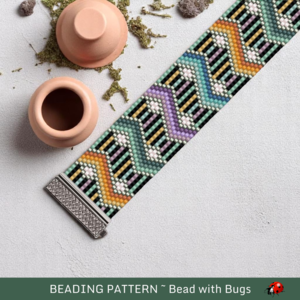 Peyote Stitch Beaded Bracelet Pattern, Bold Boho Design (PDF)