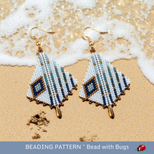 Peyote Stitch, Kite Earring Beading Pattern by Bead with Bugs, Enter the Calm