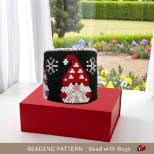 GNOMES: Peyote Stitch Beaded Tea Light Cover Pattern by Bead with Bugs