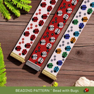 Peyote Stitch Beaded Bracelet Pattern by Bead with Bugs, Ladybug Parade, 3 patterns included, PDF