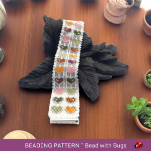 Peyote Stitch Bracelet Pattern, Miyuki Delica Hearts (PDF Pattern)