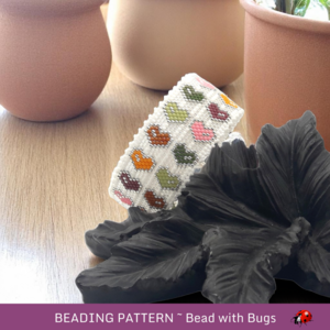 Peyote Stitch Bracelet Pattern, Miyuki Delica Hearts (PDF Pattern)