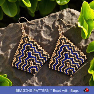 Peyote Stitch, Kite Earring Beading Pattern by Bead with Bugs, Matrix
