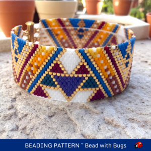 Peyote Stitch Bracelet Pattern, Modern Mosaic Beaded Design (PDF)