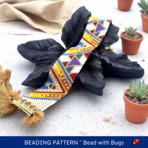 Peyote Stitch Bracelet Pattern, Modern Mosaic Beaded Design (PDF)