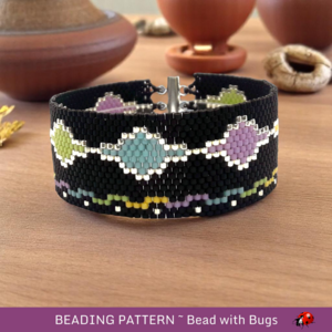 Peyote Stitch Beaded Bracelet Pattern, Patio Lights Design (PDF)
