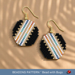 Brick Stitch Beaded Earrings Pattern: Shadow and Light Ombre Design (PDF)