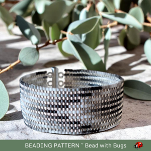 Peyote Stitch Beaded Bracelet Pattern, Shifting Shadows Chevron Design (PDF)