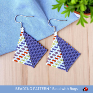Peyote Stitch, Kite Earring Beading Pattern by Bead with Bugs, Summer Fun 2