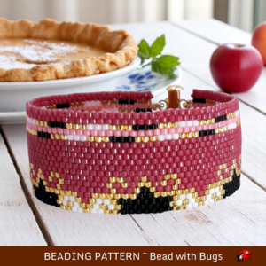 Peyote Stitch Beaded Bracelet Pattern, Very Cherry Design (PDF)