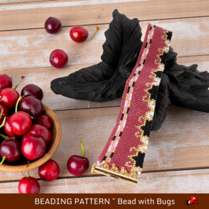 Peyote Stitch Beaded Bracelet Pattern, Very Cherry Design (PDF)