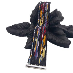 Peyote Stitch Beaded Bracelet Pattern, Moody Abstract Design (PDF)