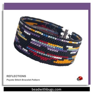 Peyote Stitch Beaded Bracelet Pattern, Moody Abstract Design (PDF)