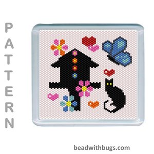 THE VALENTINE SET: Peyote Stitch Beaded Coaster Pattern by Bead with Bugs