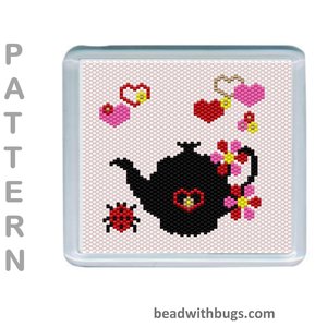 THE VALENTINE SET: Peyote Stitch Beaded Coaster Pattern by Bead with Bugs