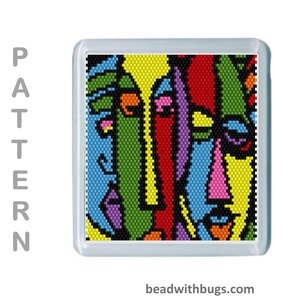 THE ABSTRACT SET: Peyote Stitch Beaded Coaster Pattern by Bead with Bugs