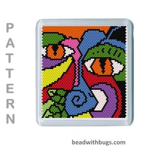 THE ABSTRACT SET: Peyote Stitch Beaded Coaster Pattern by Bead with Bugs