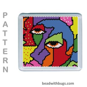 THE ABSTRACT SET: Peyote Stitch Beaded Coaster Pattern by Bead with Bugs