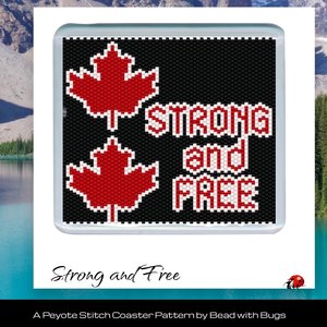 CANADA STRONG: Peyote Stitch Beaded Coaster Pattern Set by Bead with Bugs
