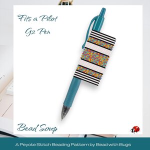 Peyote Stitch Beaded Pen Wrap Pattern, Pilot G2 Cover (PDF Pattern)