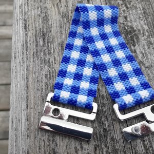 Peyote Stitch Bracelet Pattern, Retro Gingham, Bead with Bugs (PDF)