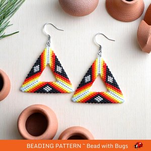 Peyote Stitch 3D Triangle Earring Pattern, Arizona (PDF)