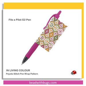 Peyote Stitch Beaded Pen Wrap Pattern, Pilot G2 Pen