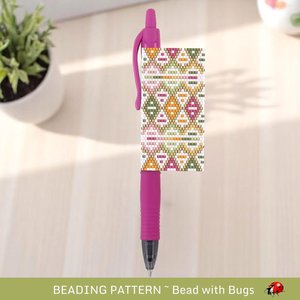Peyote Stitch Beaded Pen Wrap Pattern, Pilot G2 Pen