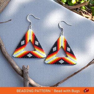Peyote Stitch 3D Triangle Earring Pattern, Arizona (PDF)