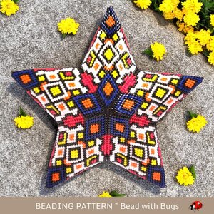 FANTASY the 3D Beaded Peyote Star Pattern by Bead with Bugs.