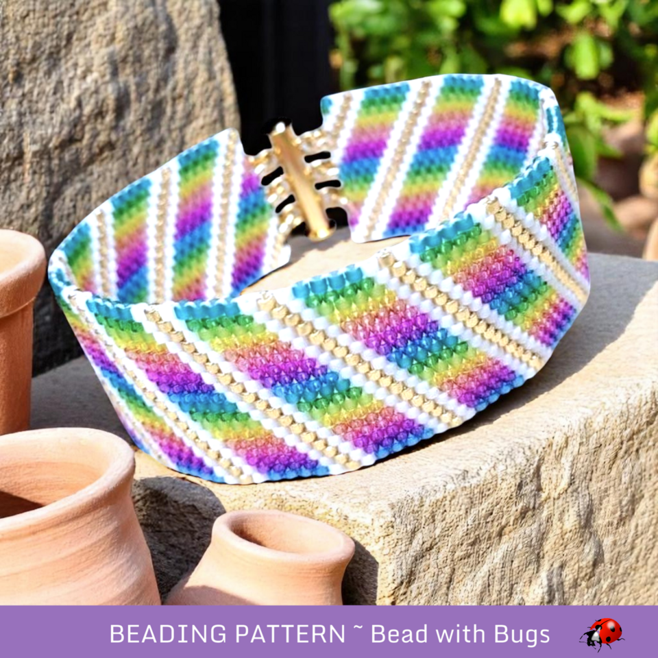 Peyote Stitch Bracelet Pattern, Candy Shop Design (PDF)