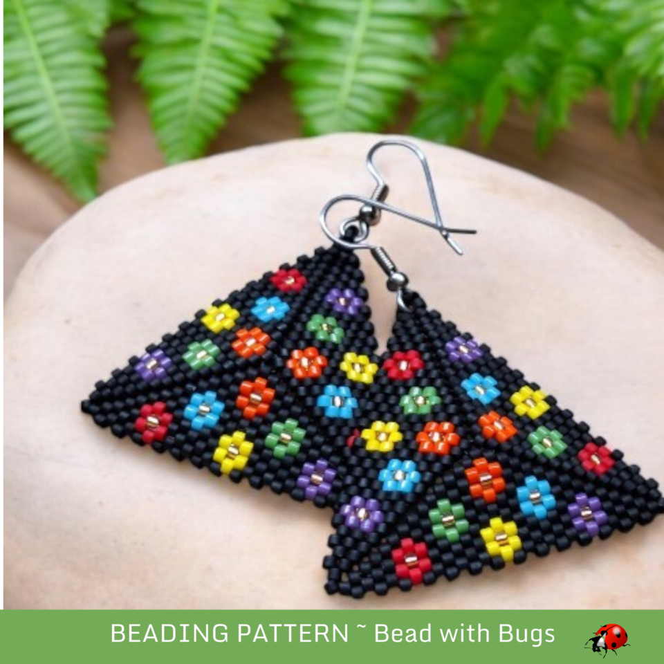 3D Peyote Stitch Beading Pattern: FLOWER POWER by Bead with Bugs