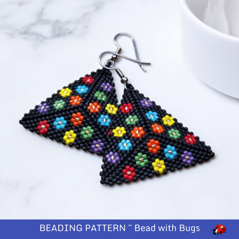 3D Peyote Stitch Beading Pattern: FLOWER POWER by Bead with Bugs