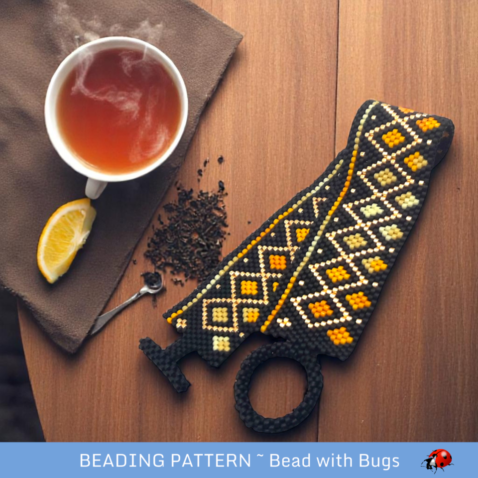 Peyote Stitch Beaded Bracelet Pattern, Honey Harvest (PDF)