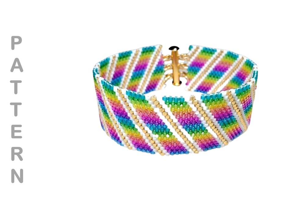 Peyote Stitch Bracelet Pattern, Candy Shop Design (PDF)