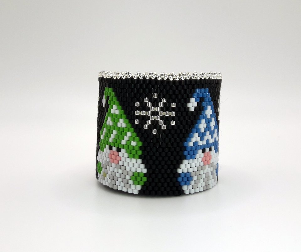 GNOMES: Peyote Stitch Beaded Tea Light Cover Pattern by Bead with Bugs