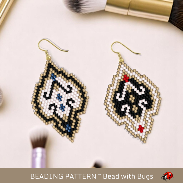 Brick Stitch Beaded Earring Pattern: Lacy Statement (PDF)