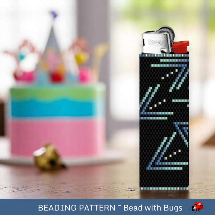 Peyote Stitch Beaded Lighter Cover, BLUEBERRY by Bead with Bugs