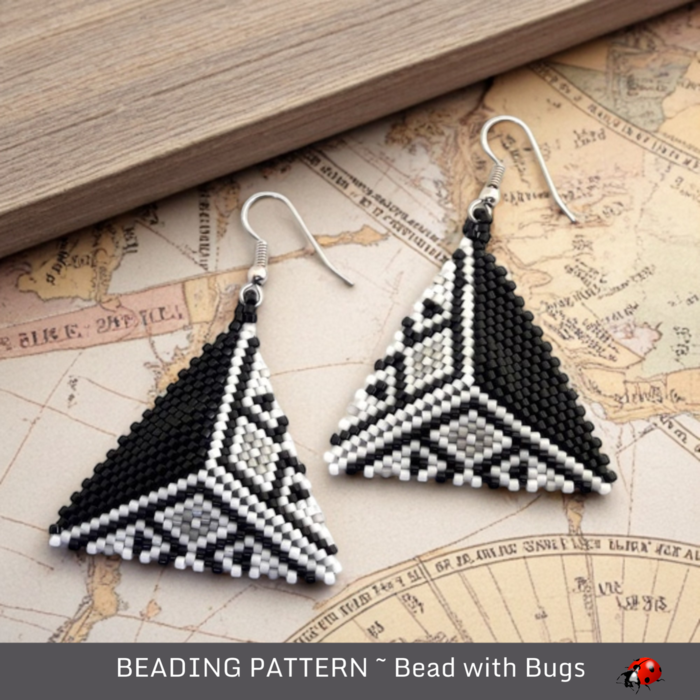 3D Peyote Stitch Beading Pattern: Dark Matter with Black by Bead with Bugs