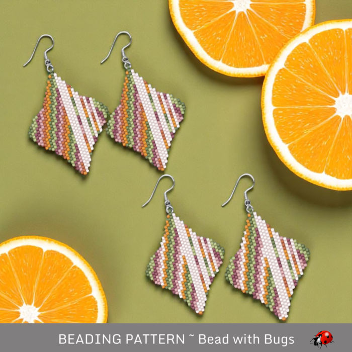 Mid-Century Modern Beaded Earrings Pattern: Brick Stitch (PDF)