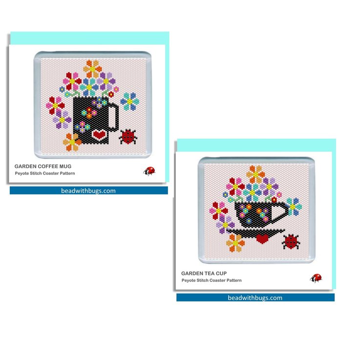 GARDEN SERIES:  Beaded Coaster Pattern Set