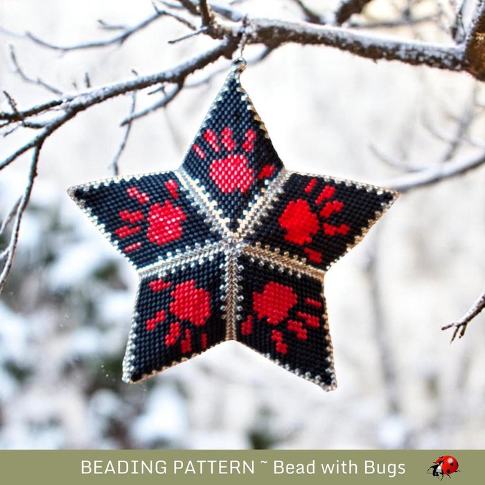 Unique SILENCED 3D Star Pattern - Black with Red Hand and Silver Details.