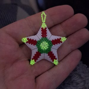 3D Peyote Mini Star Bead Pattern , CHRISTMAS CANDLES STAR, Charming Decor for Home & Holidays