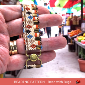 AUTUMN FAIR: A Peyote Stitch Beaded Bracelet Pattern by Bead with Bugs