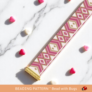 CASSANDRA IN PINK: A Peyote Stitch Beaded Bracelet Pattern by Bead with Bugs