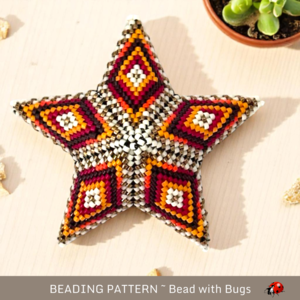 DESERT SUN : 3D Beaded Peyote Star Pattern by Bead with Bugs